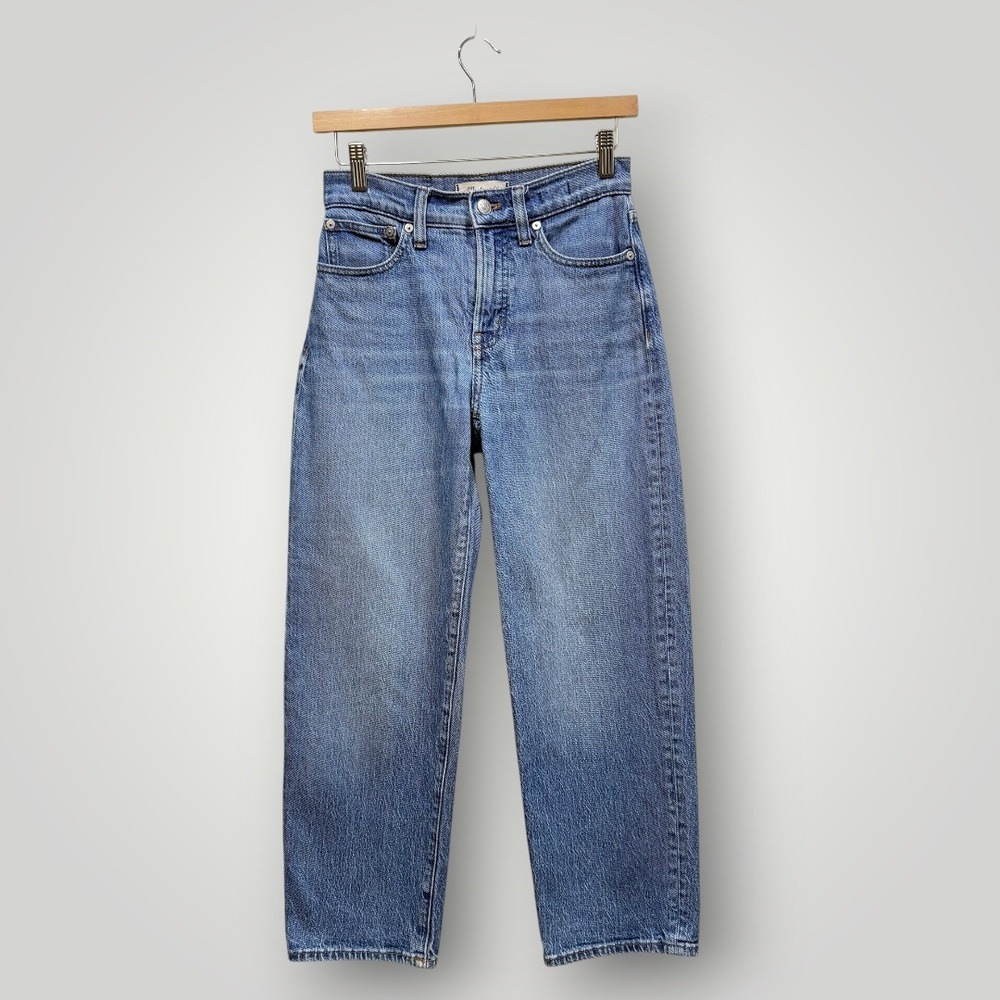 Madewell The Perfect Vintage Wide-Leg Jeans 24P‎ Blue High Rise Petite